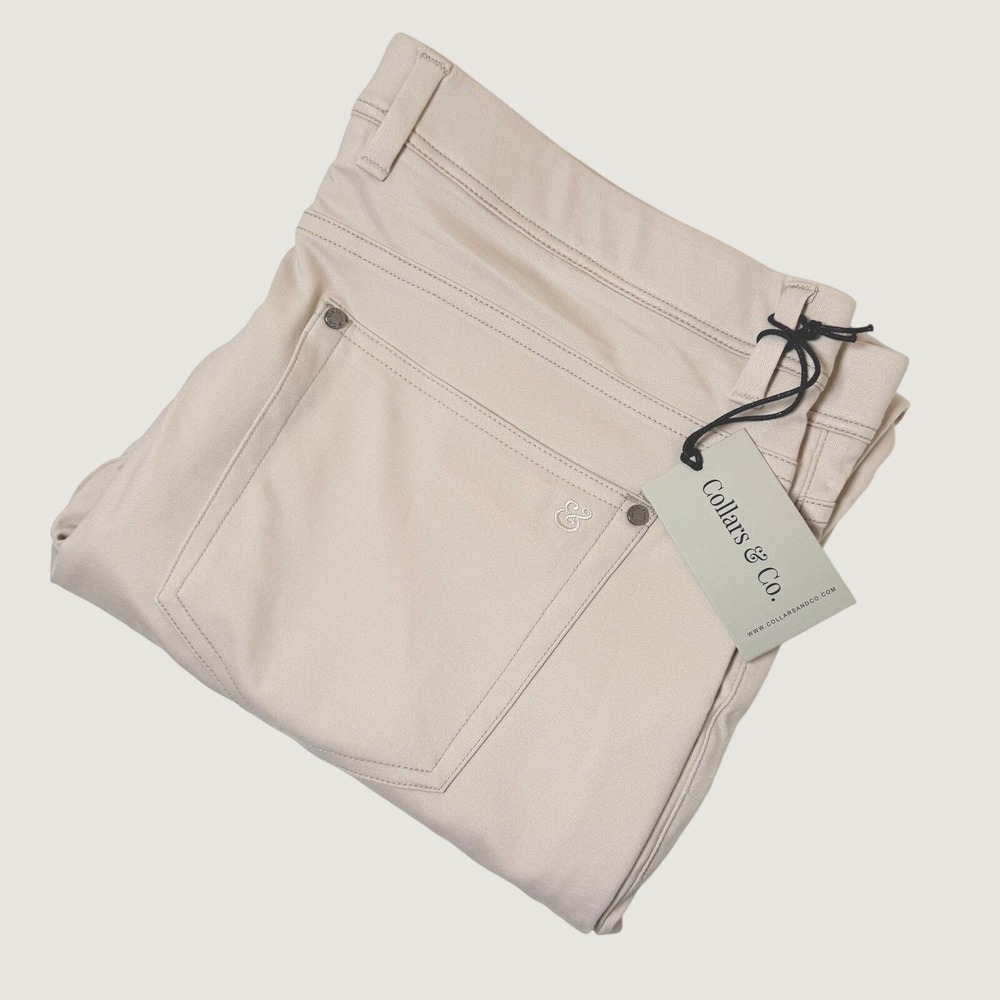 NEW Collars & Co CEO Tech Pull On Pants Men 36x32 Stone Performance Commute Golf